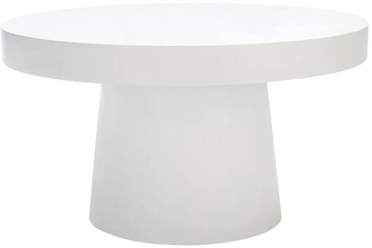 Elisha Faux Concrete Coffee Table in White by Safavieh