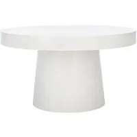 Elisha Faux Concrete Coffee Table in White by Safavieh