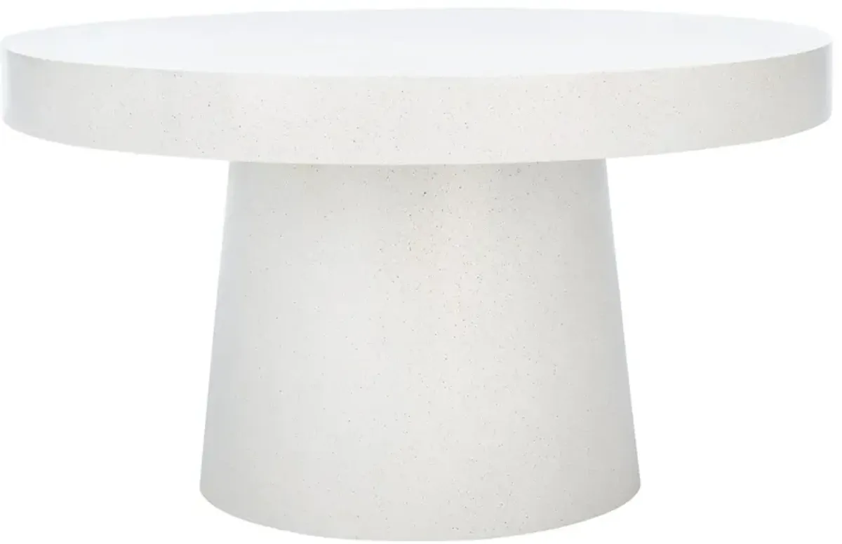 Elisha Faux Concrete Coffee Table in White by Safavieh