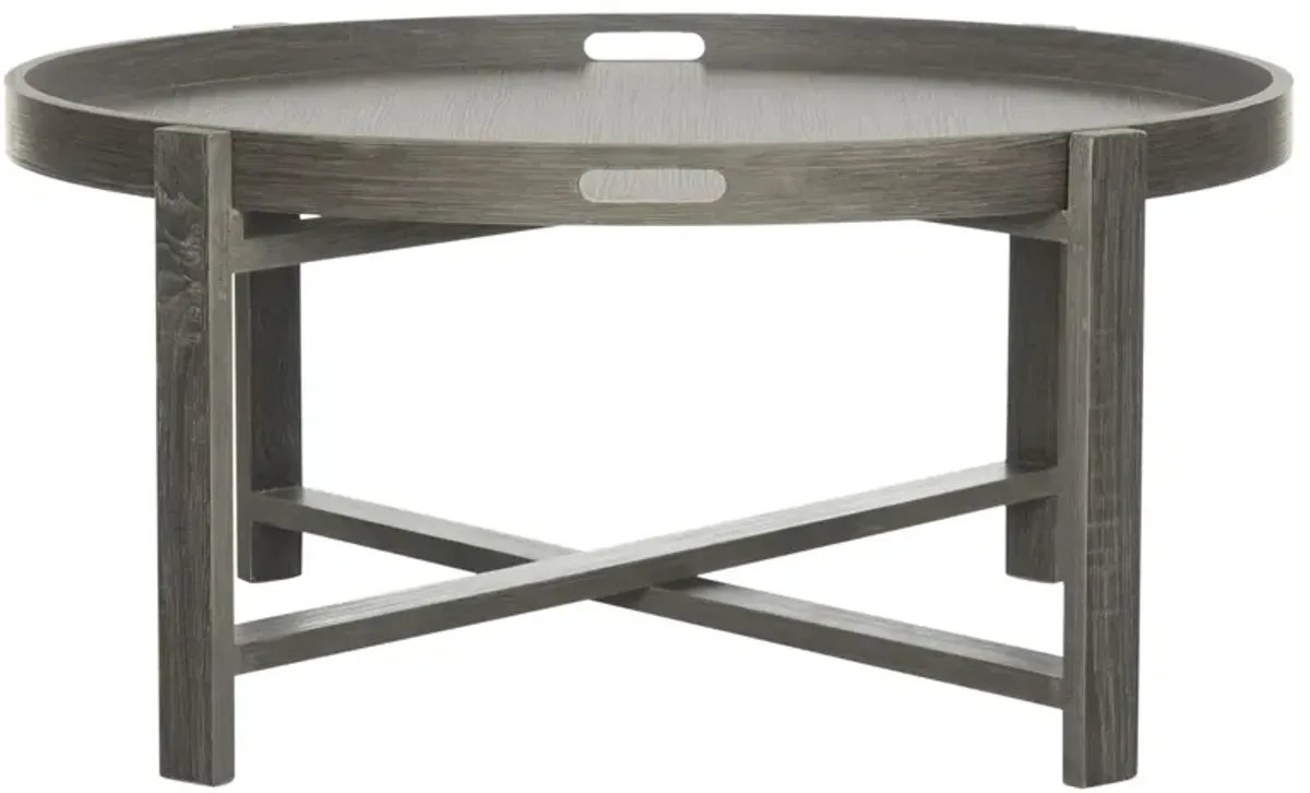 Geraldo Tray Top Coffee Table in Dark Gray by Safavieh