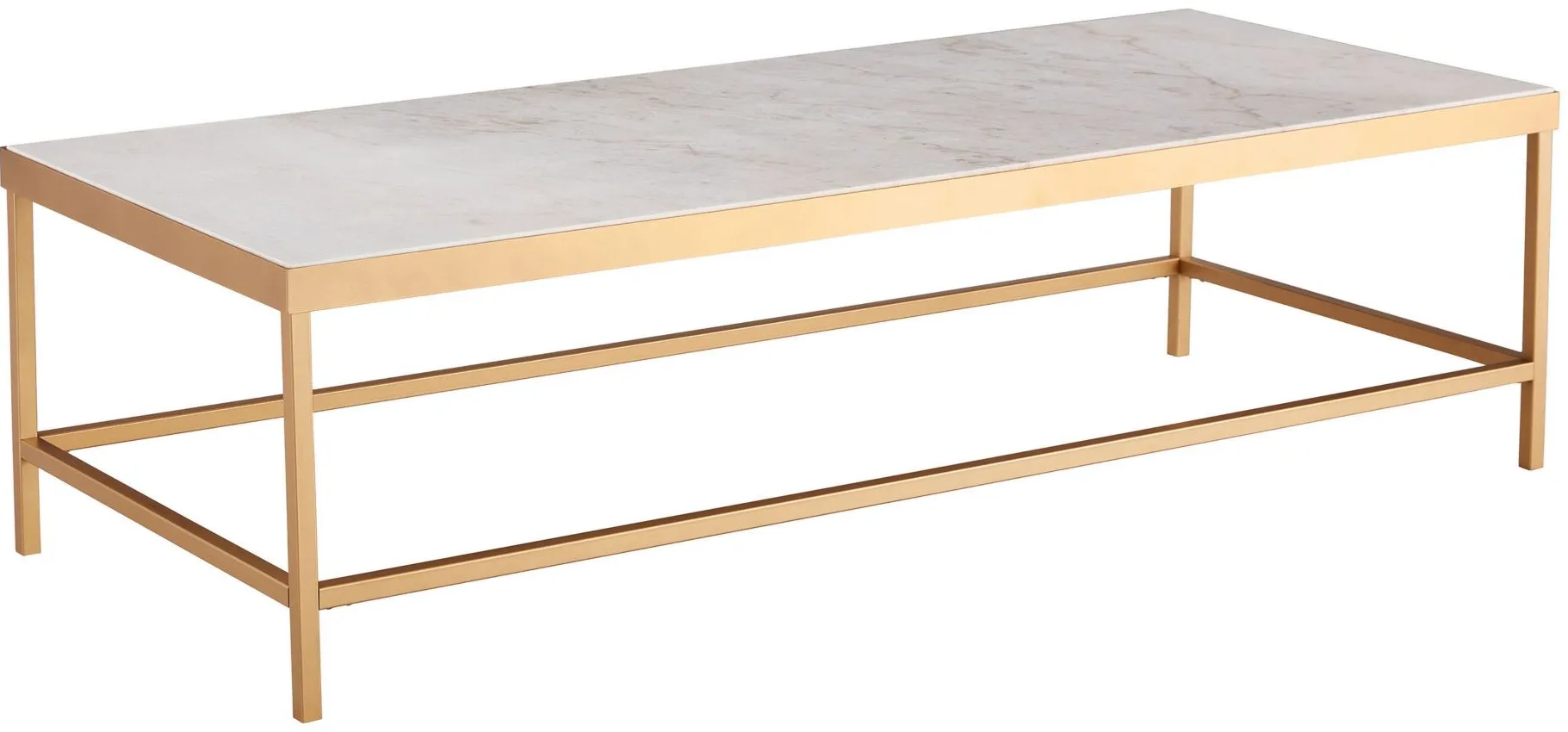 Ida Rectangle Marble Coffee Table in White by Safavieh