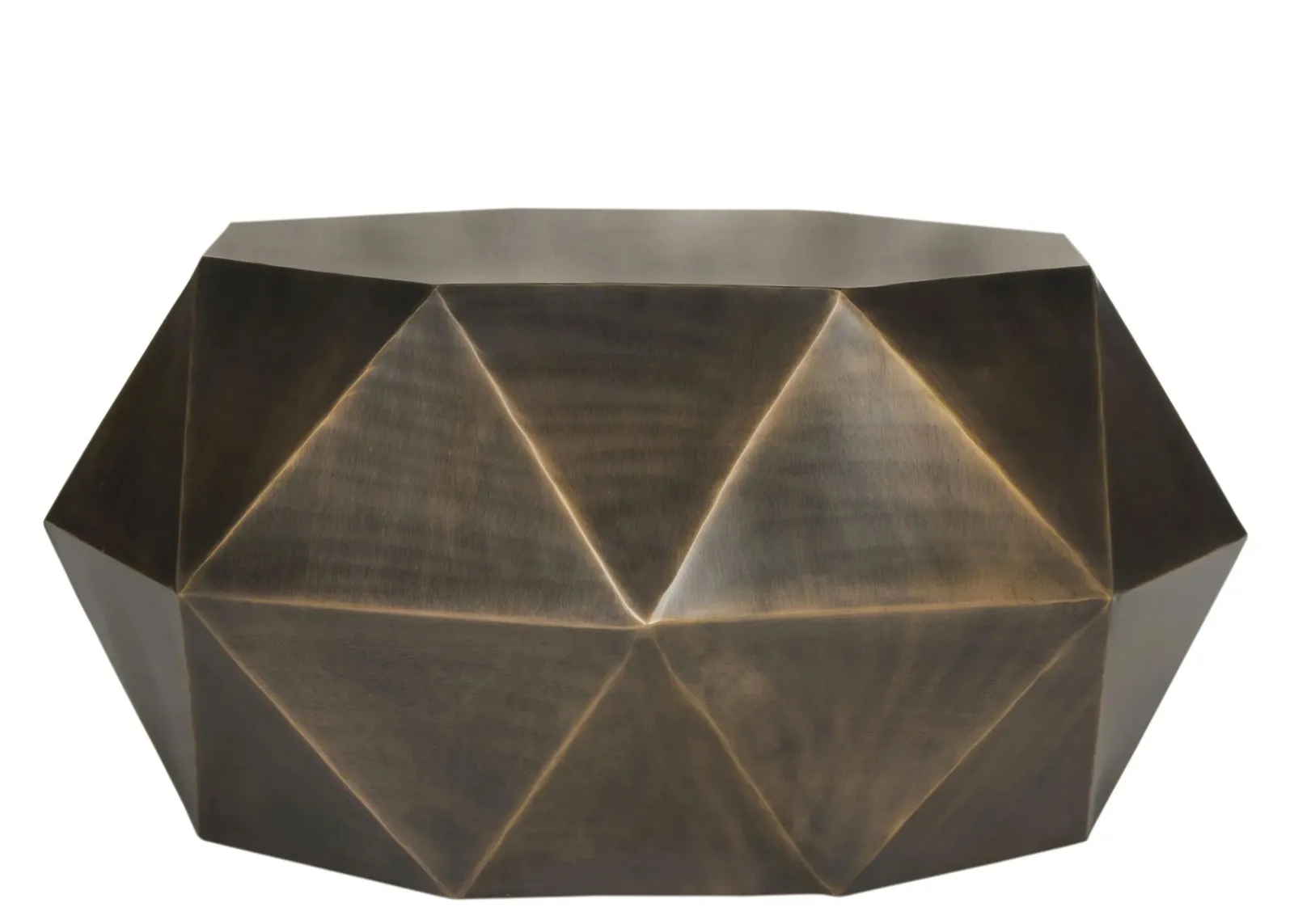 Isabelle Faceted Coffee Table in Copper by Safavieh