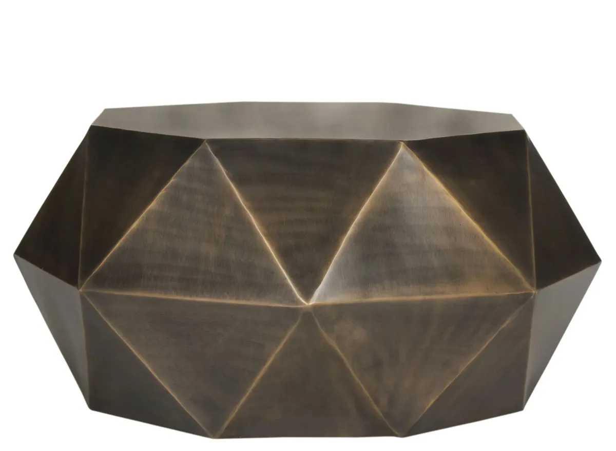 Isabelle Faceted Coffee Table in Copper by Safavieh