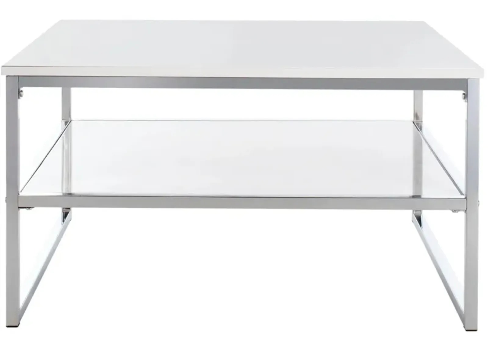 Juliana 2 Tier Square Coffee Table in White by Safavieh