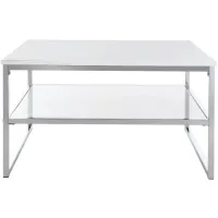 Juliana 2 Tier Square Coffee Table in White by Safavieh