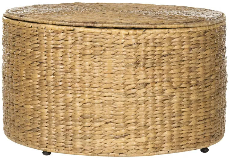 Klarysa Wicker Storage Coffee Table in Natural by Safavieh