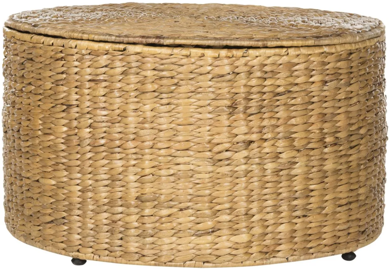 Klarysa Wicker Storage Coffee Table in Natural by Safavieh