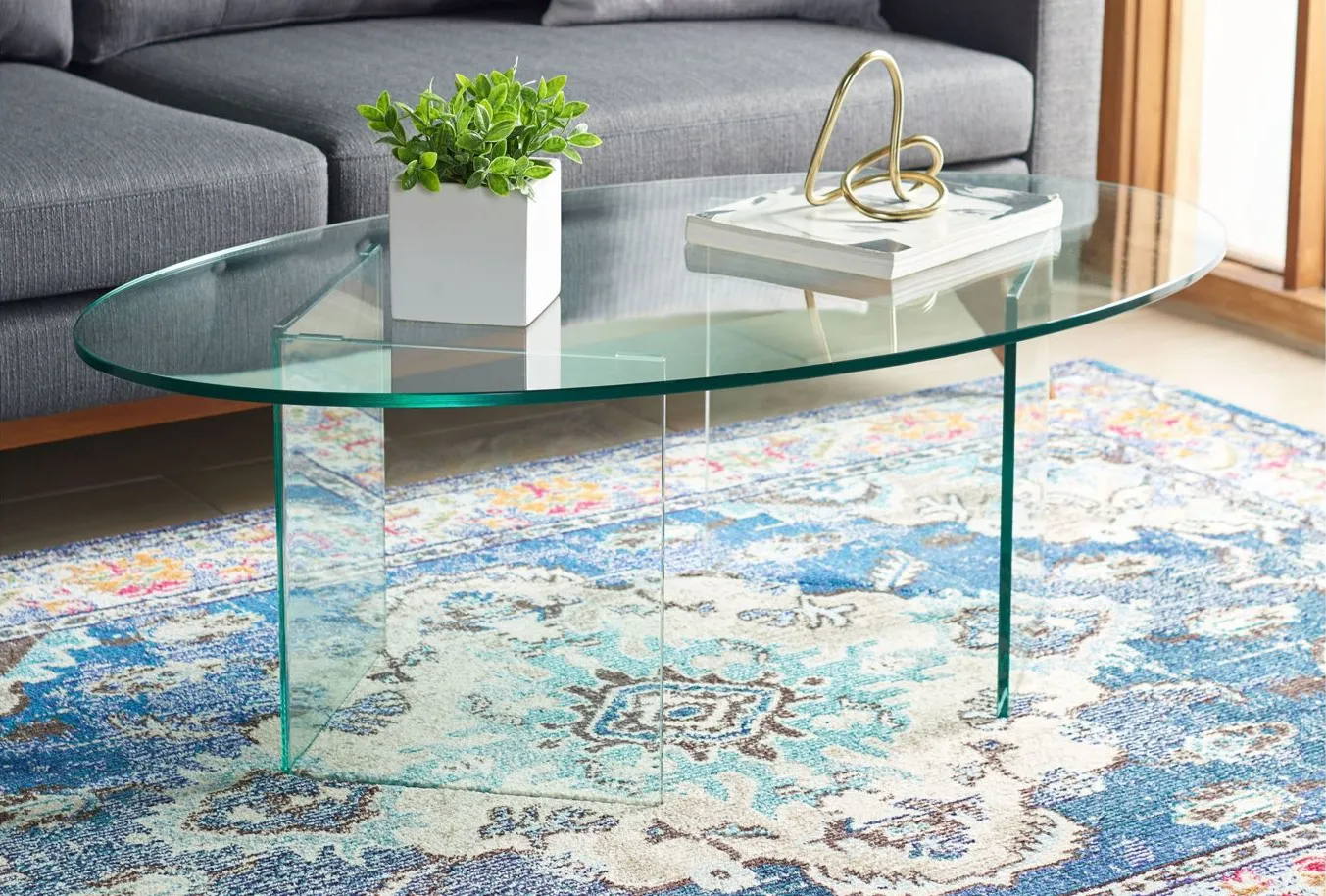 Kobutsu Tempered Glass Coffee Table in Clear by Safavieh