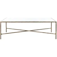 Kristie Rectangle Coffee Table in Brass by Safavieh