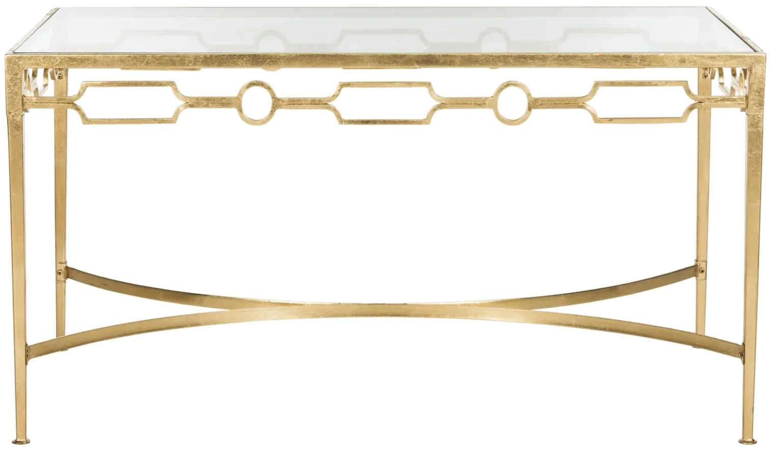 Lillia Gold Leaf Coffee Table in Gold by Safavieh