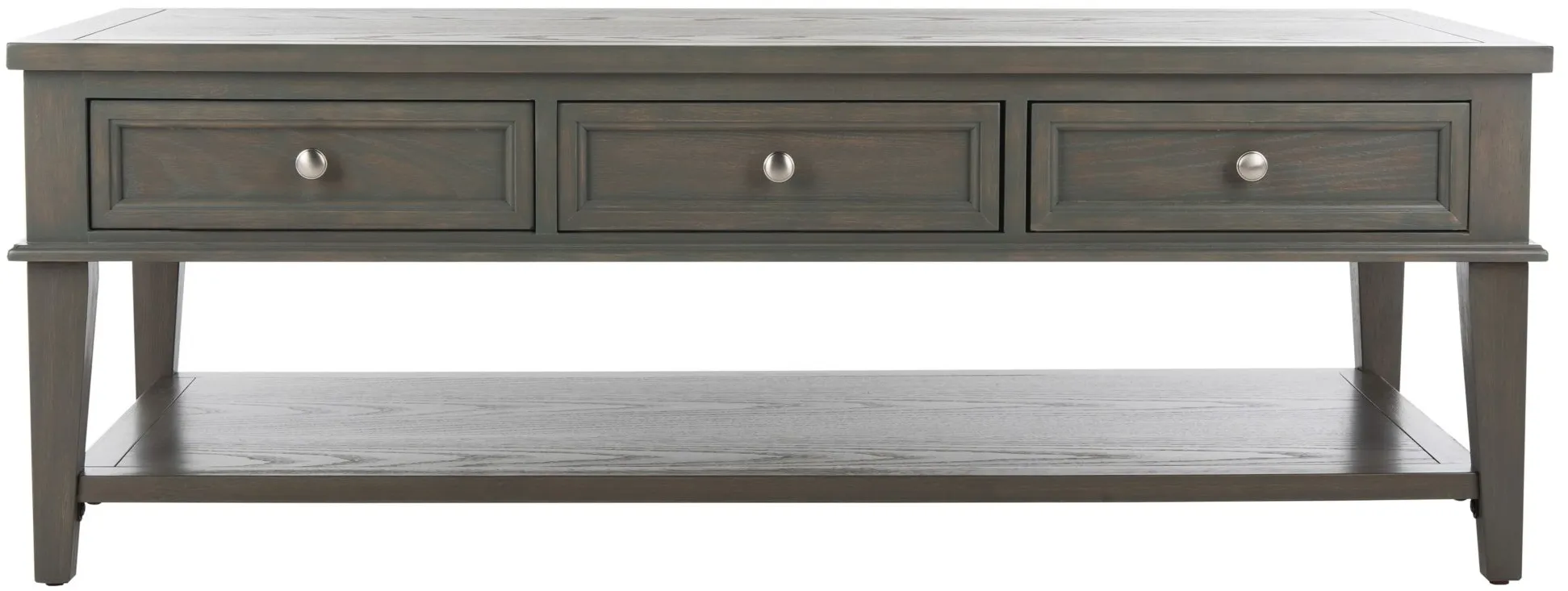Lucille Coffee Table With Storage Drawers in Ash Gray by Safavieh