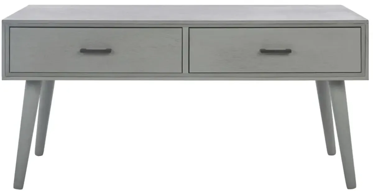 Miriam 2 Drawer Coffee Table in Distressed Gray by Safavieh