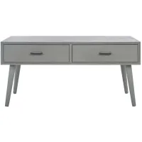 Miriam 2 Drawer Coffee Table in Distressed Gray by Safavieh