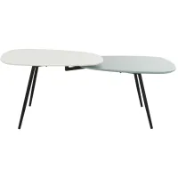 Mozart Bi Level Coffee Table in White by Safavieh