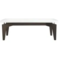 Mycha Floating Top Coffee Table in White by Safavieh
