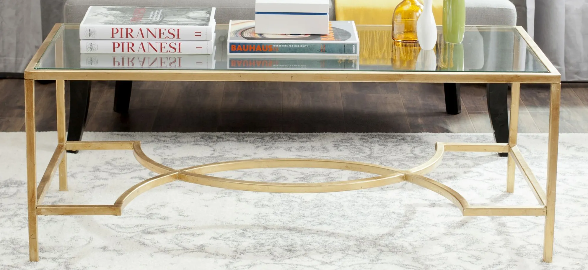 Navarro Coffee Table in Gold by Safavieh