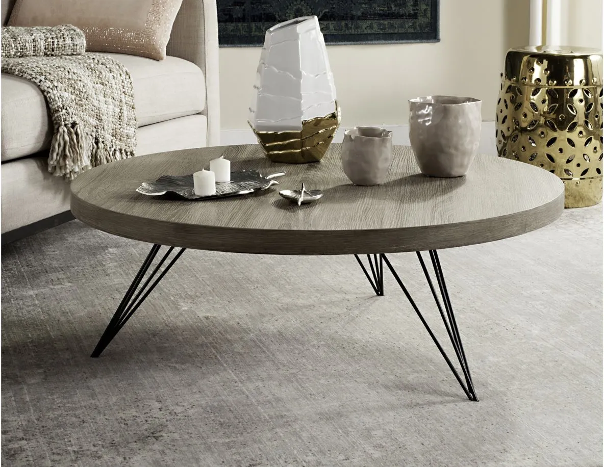 Nolen Round CoffeeTable in Light Oak by Safavieh