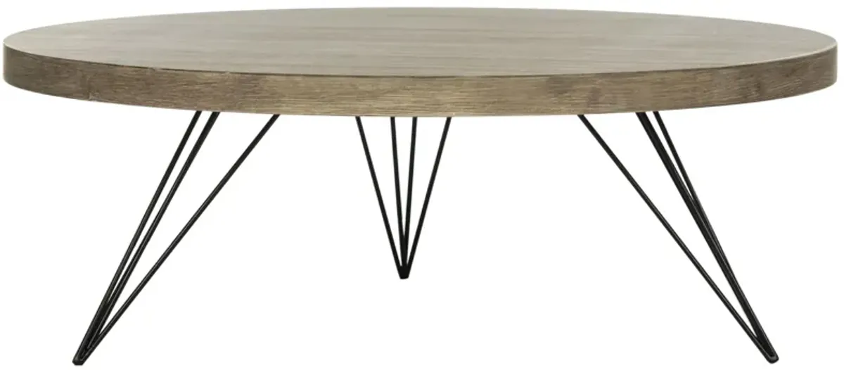 Nolen Round CoffeeTable in Light Oak by Safavieh