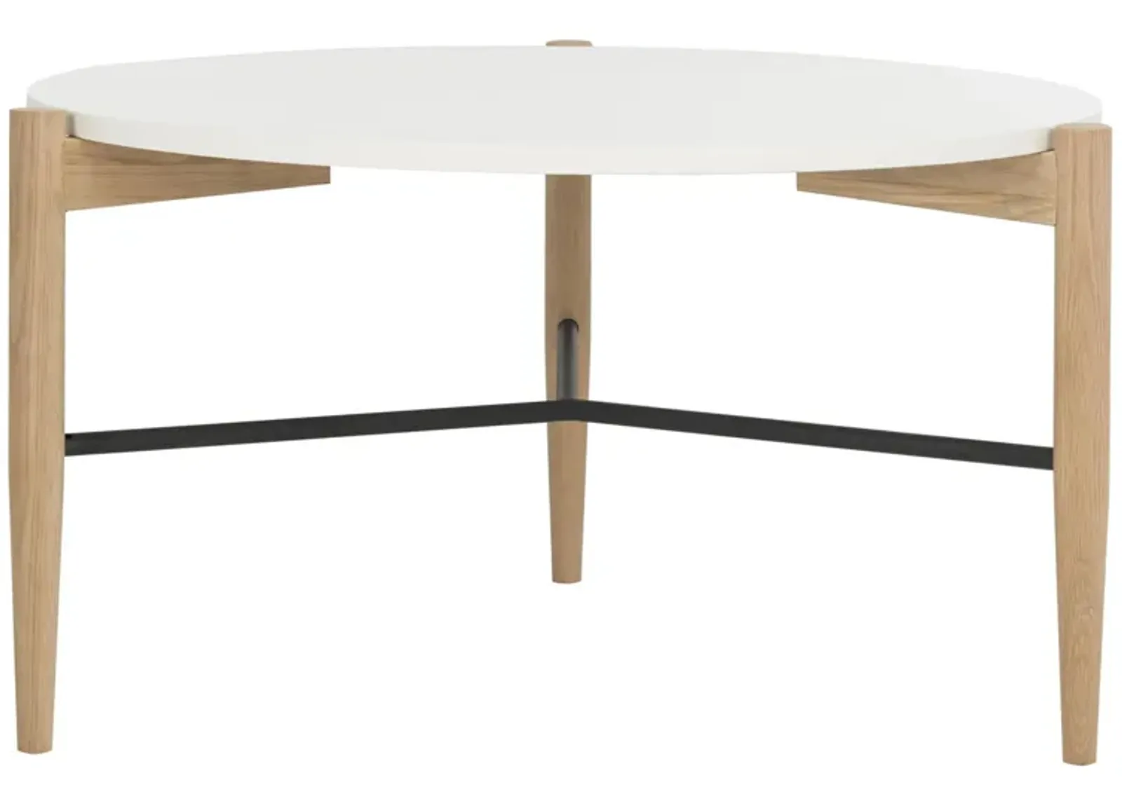 Nonie Round Coffee Table in White by Safavieh