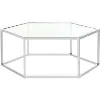 Placido Glass Coffee Table in Chrome by Safavieh