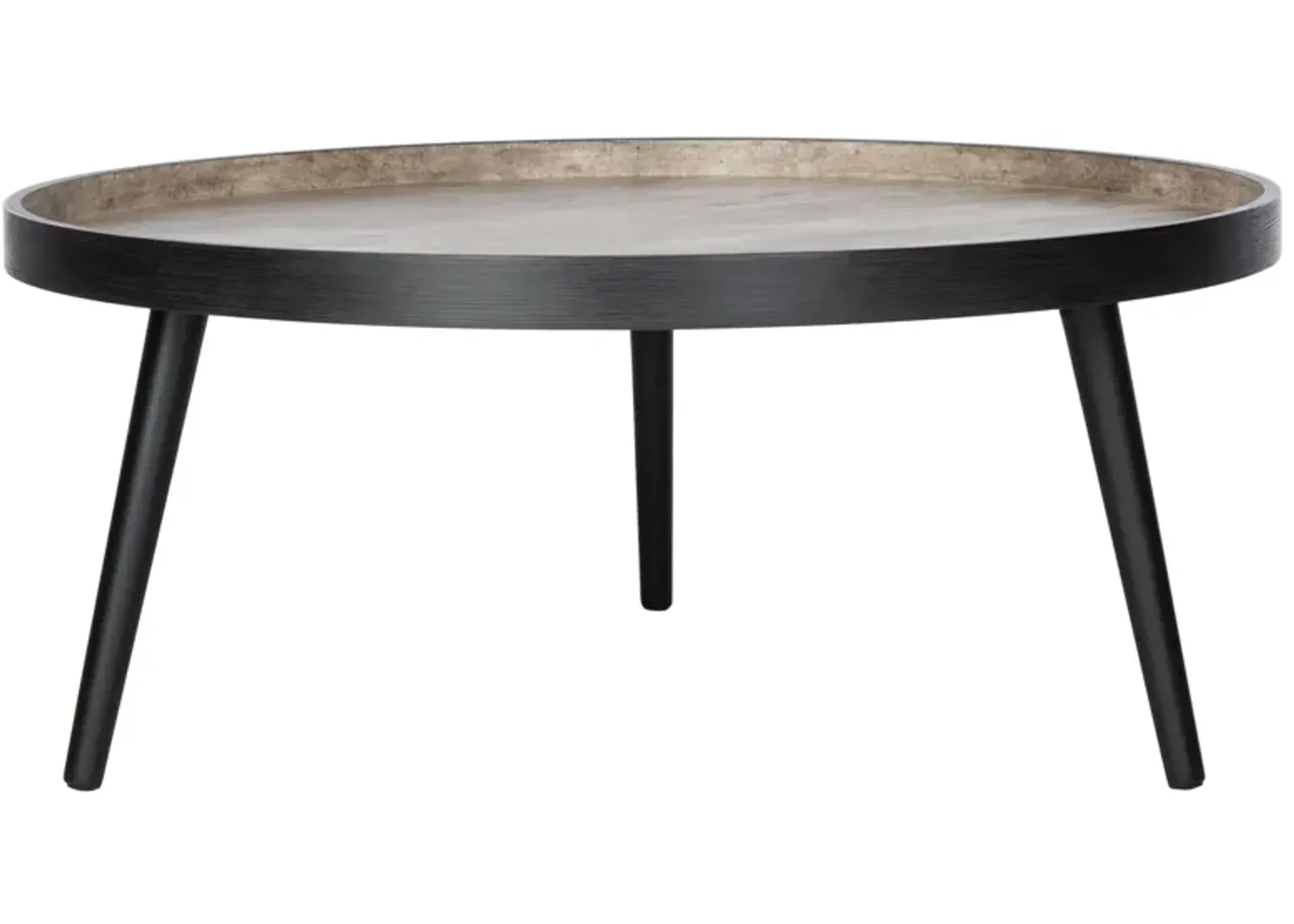 Reginald Round Tray Top Coffee Table in Light Gray by Safavieh