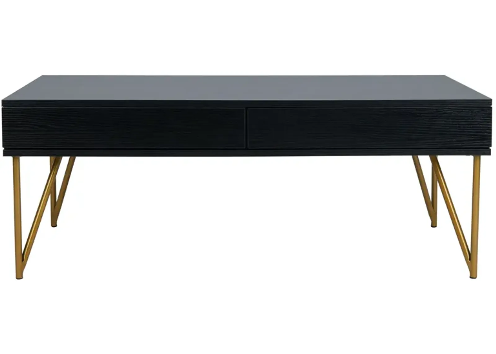 Rosalia Two Drawer Coffee Table in Black by Safavieh