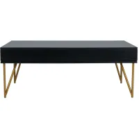 Rosalia Two Drawer Coffee Table in Black by Safavieh