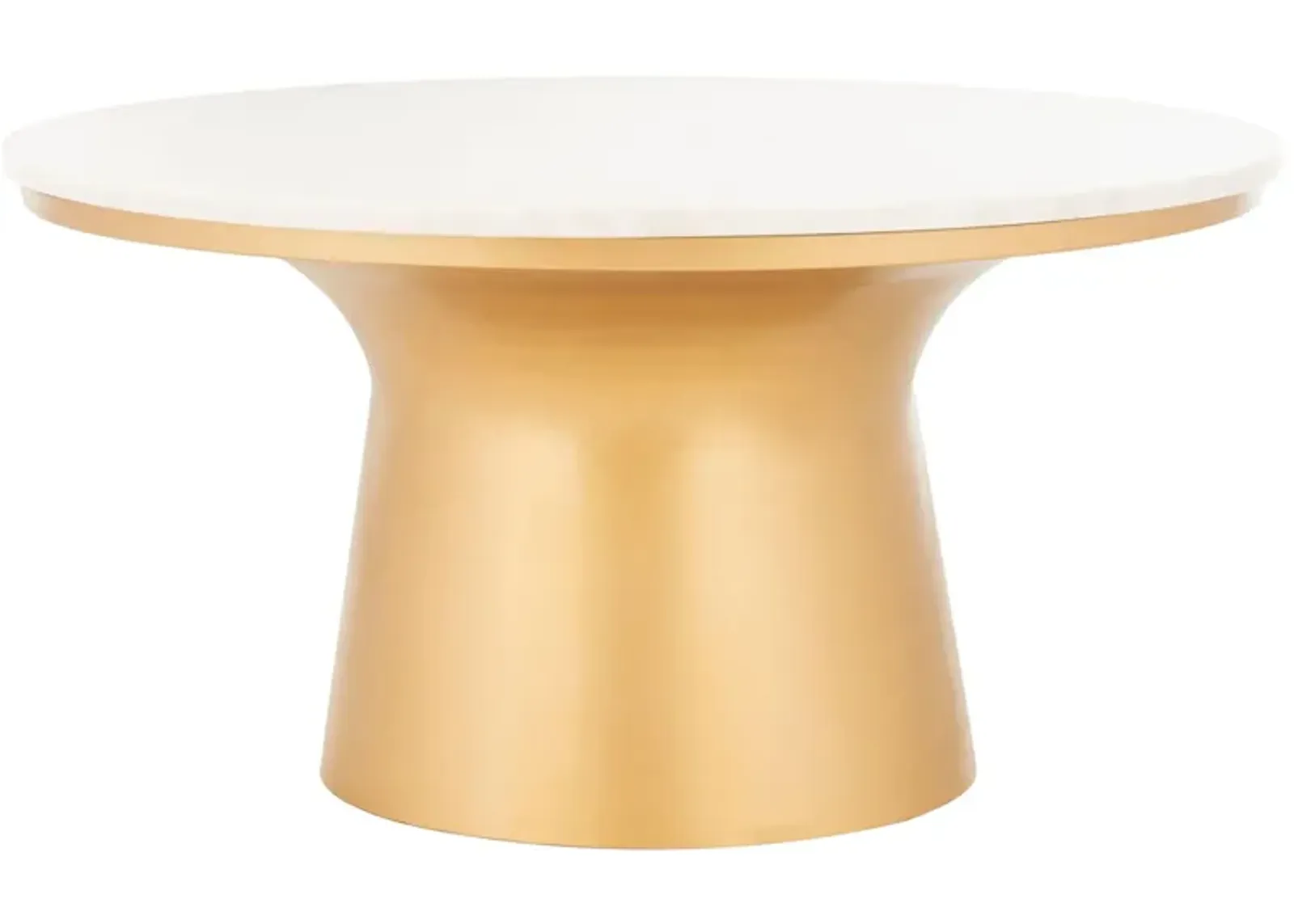 Ruxton Pedestal Coffee Table in White Marble by Safavieh