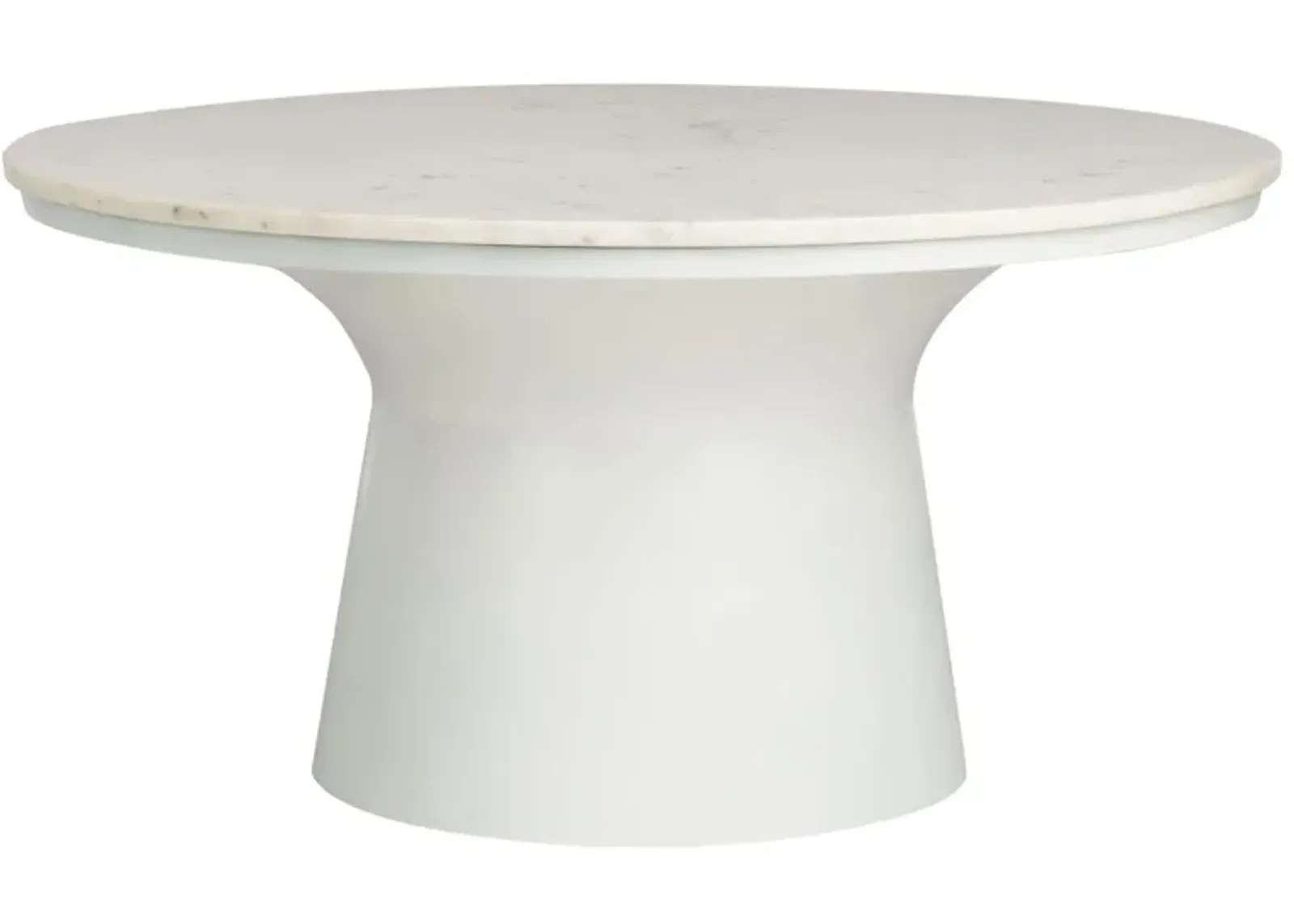 Ruxton Pedestal Coffee Table in White Marble by Safavieh