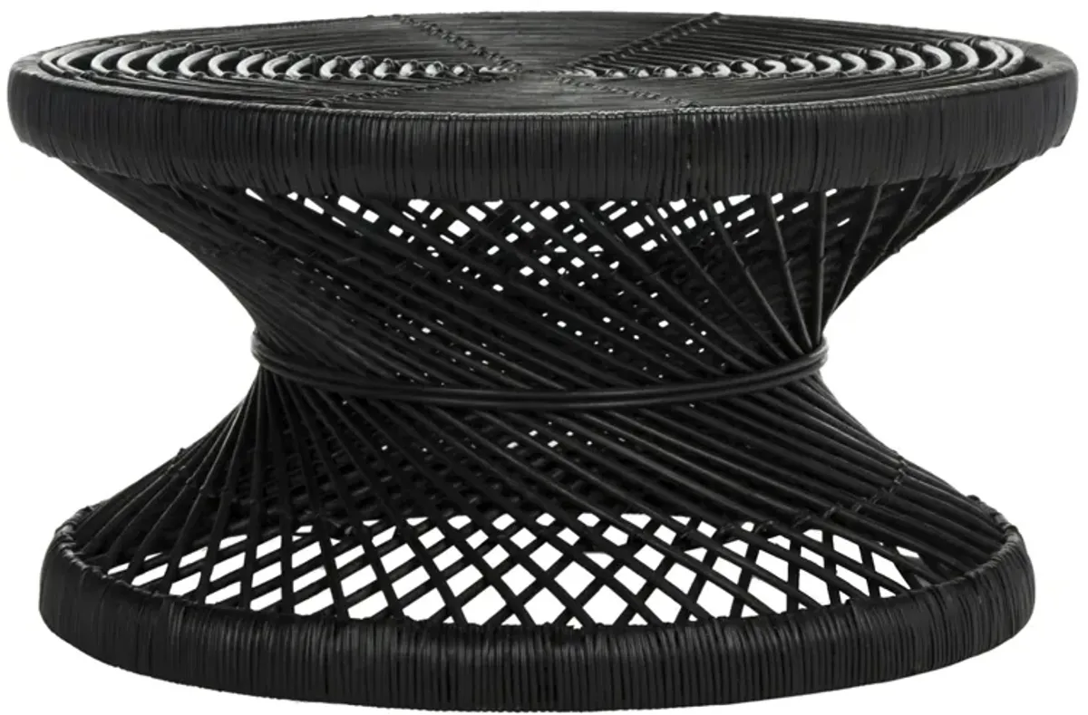 Sacramento Large Bowed Coffee Table in Black by Safavieh