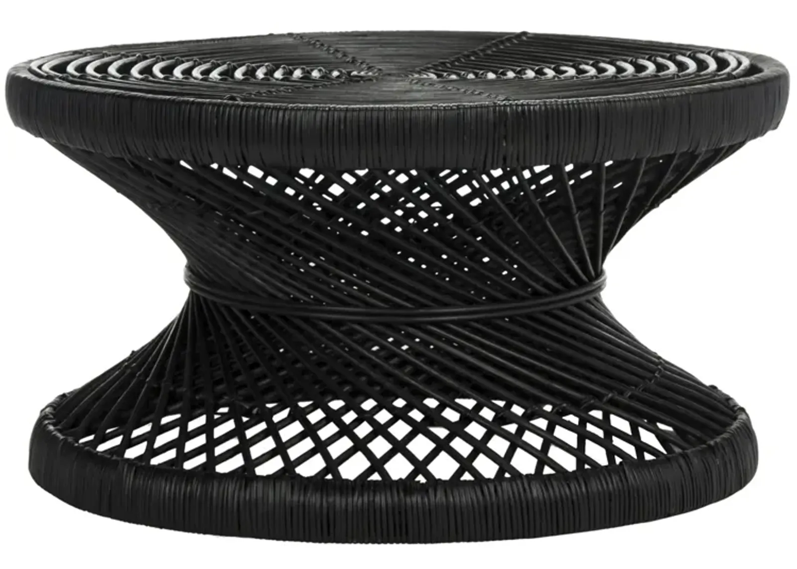 Sacramento Large Bowed Coffee Table in Black by Safavieh