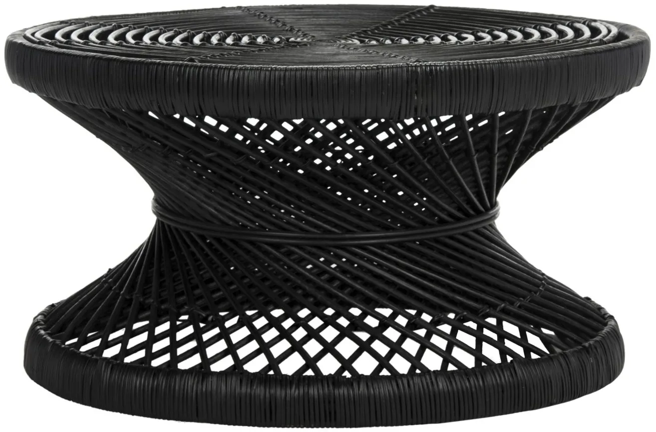 Sacramento Large Bowed Coffee Table in Black by Safavieh