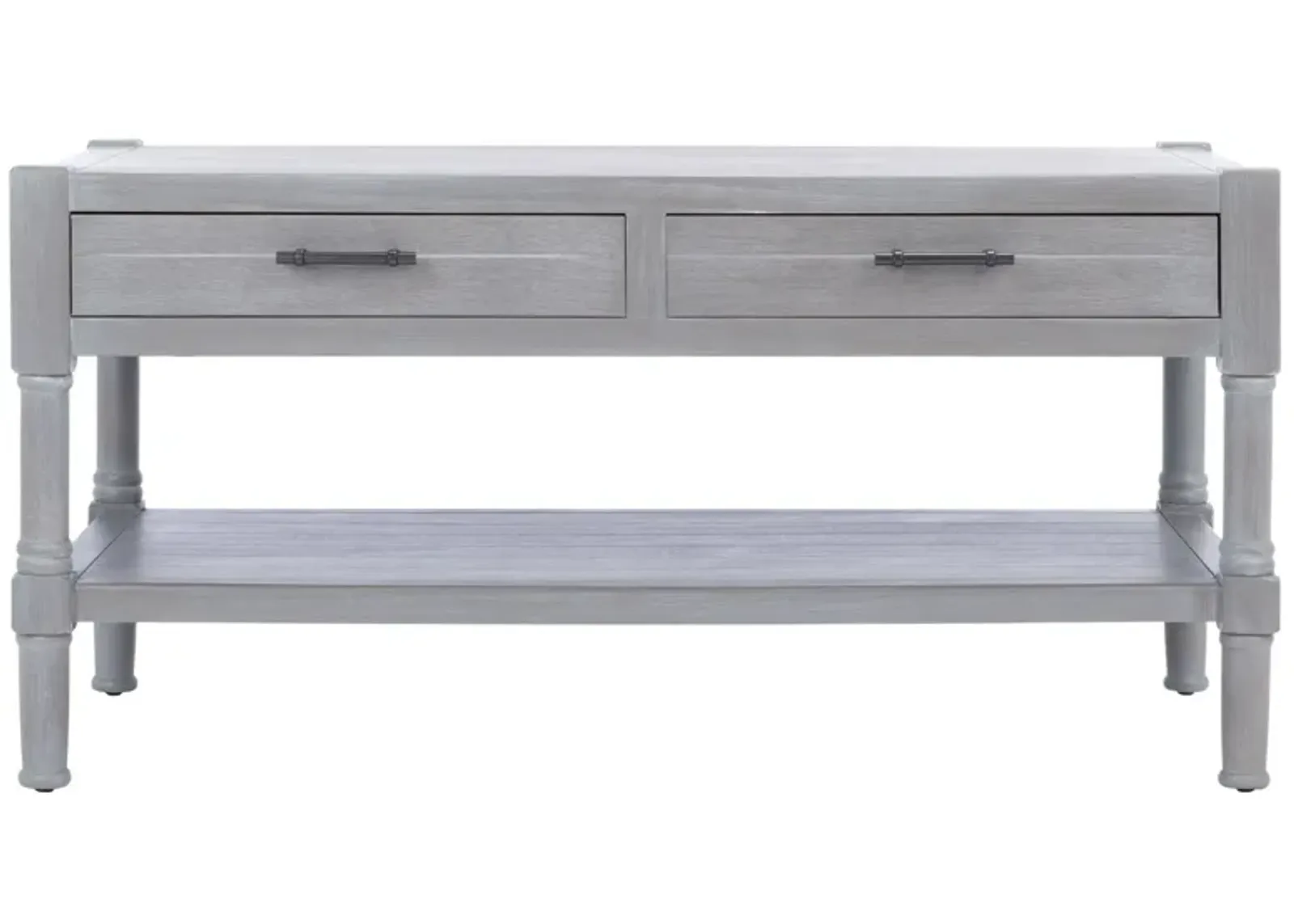 Vernice 2 Drawer Coffee Table in White Washed Gray by Safavieh