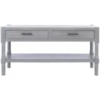 Vernice 2 Drawer Coffee Table in White Washed Gray by Safavieh
