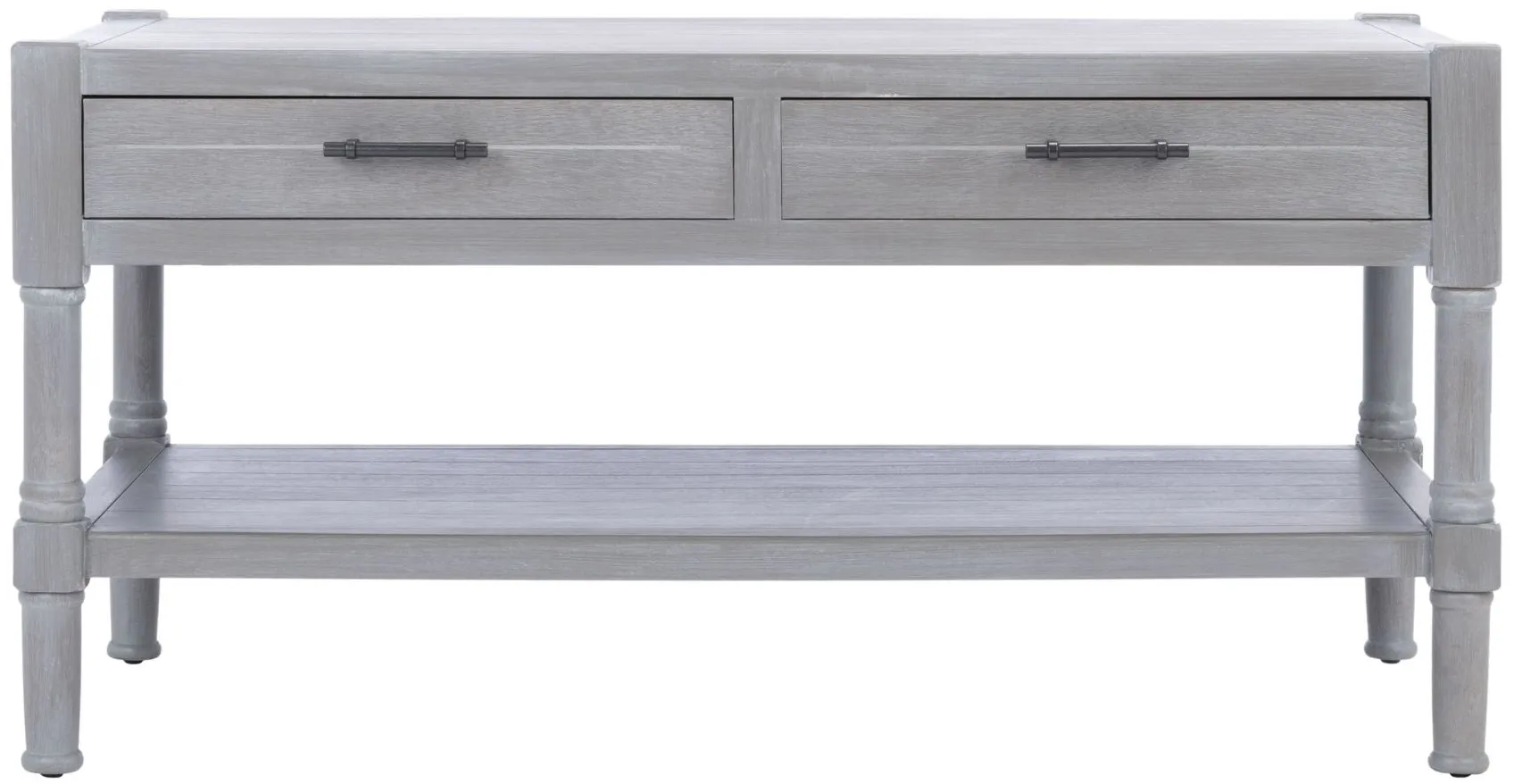 Vernice 2 Drawer Coffee Table in White Washed Gray by Safavieh