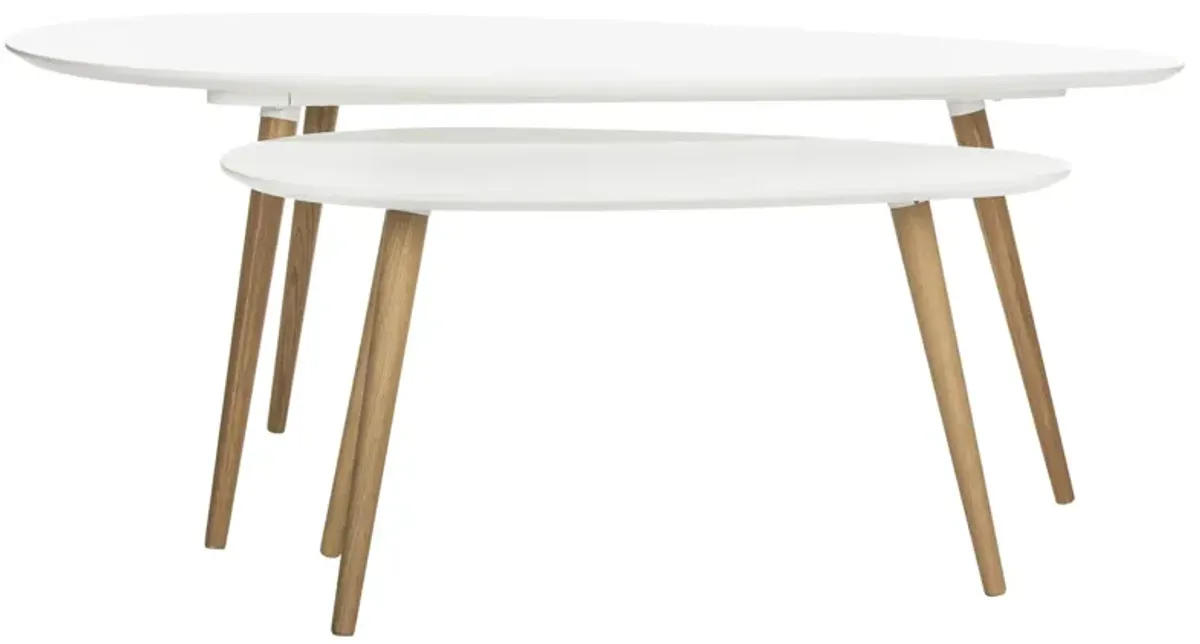 Wrena Spilt Coffee Table in White by Safavieh