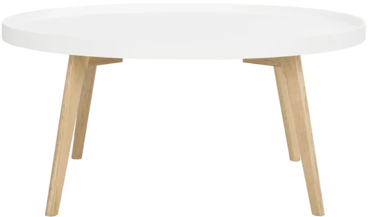 Zuri Round Coffee Table in White by Safavieh