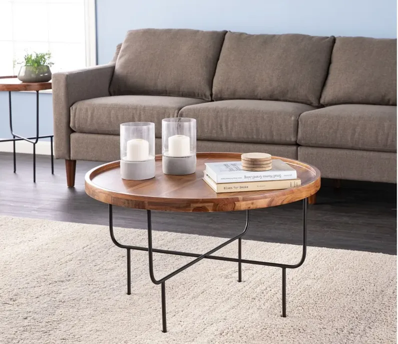 Bilston Round Cocktail Table in Natural by SEI Furniture