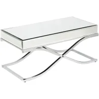 Farrell Chrome/Mirror Cocktail Table in Silver by SEI Furniture