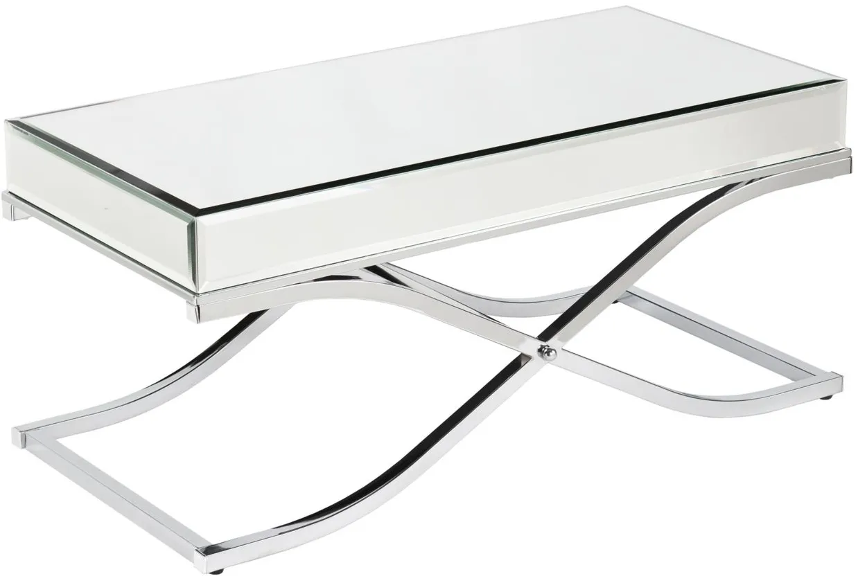 Farrell Chrome/Mirror Cocktail Table in Silver by SEI Furniture