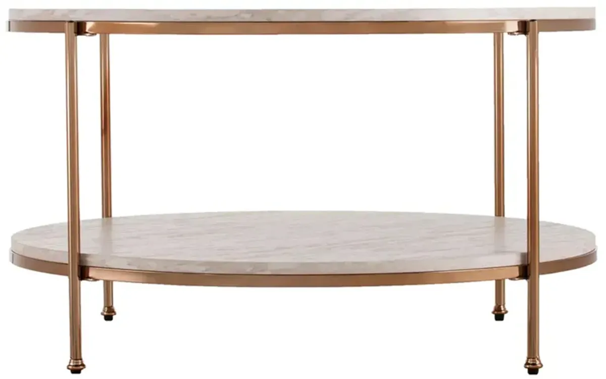 Canavan Round Faux Marble Cocktail Table