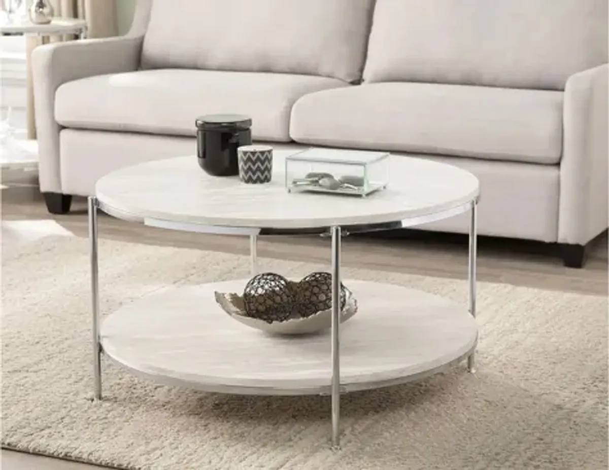 Camille Round Faux Marble Cocktail Table