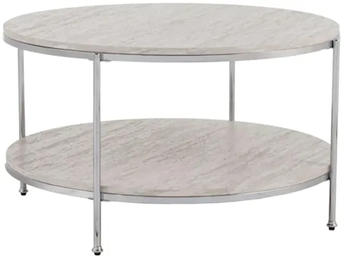 Camille Round Faux Marble Cocktail Table