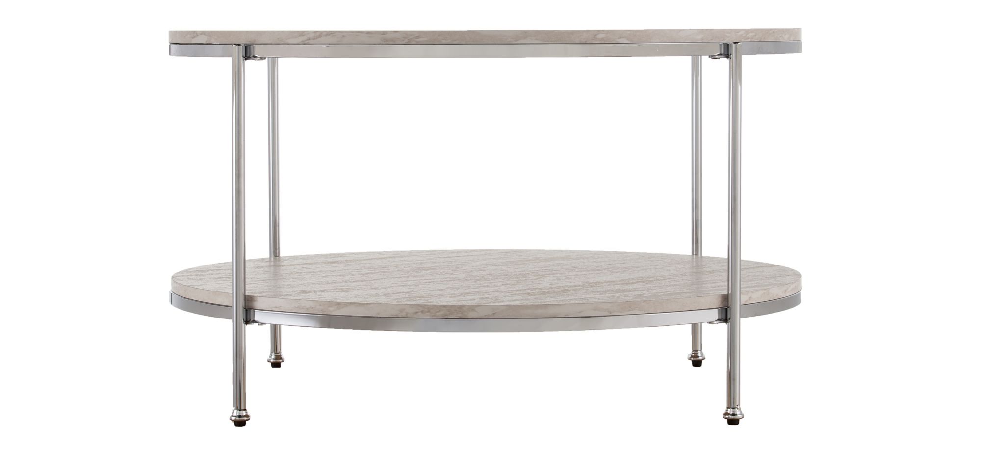 Camille Round Faux Marble Cocktail Table in Chrome by SEI Furniture