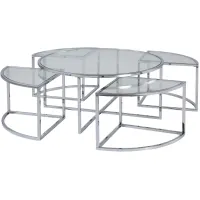 Hanbrook Cocktail Table Set in Clear by Chintaly Imports