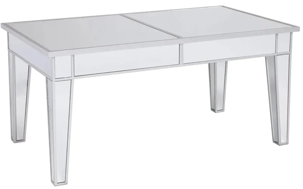 Halsey Mirrored Cocktail Table in Silver by SEI Furniture