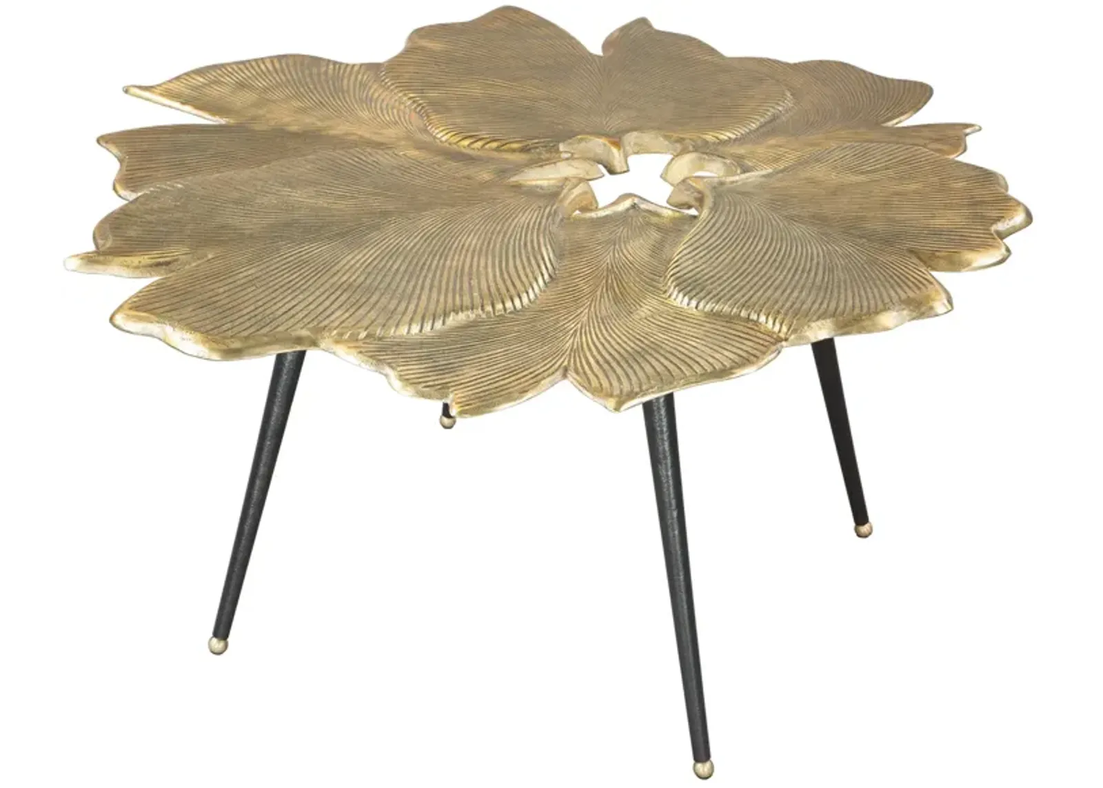 Gingko Coffee Table in Antique Brass, Black, Gold by Zuo Modern