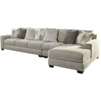 Ardsley 3-pc. Sectional with Chaise in Pewter by Ashley Furniture