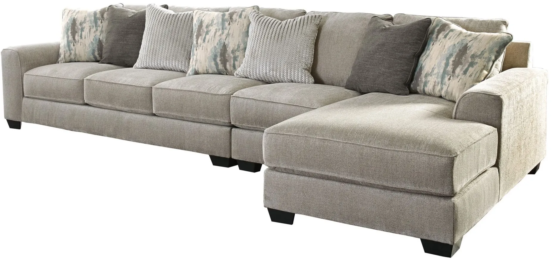 Ardsley 3-pc. Sectional with Chaise in Pewter by Ashley Furniture