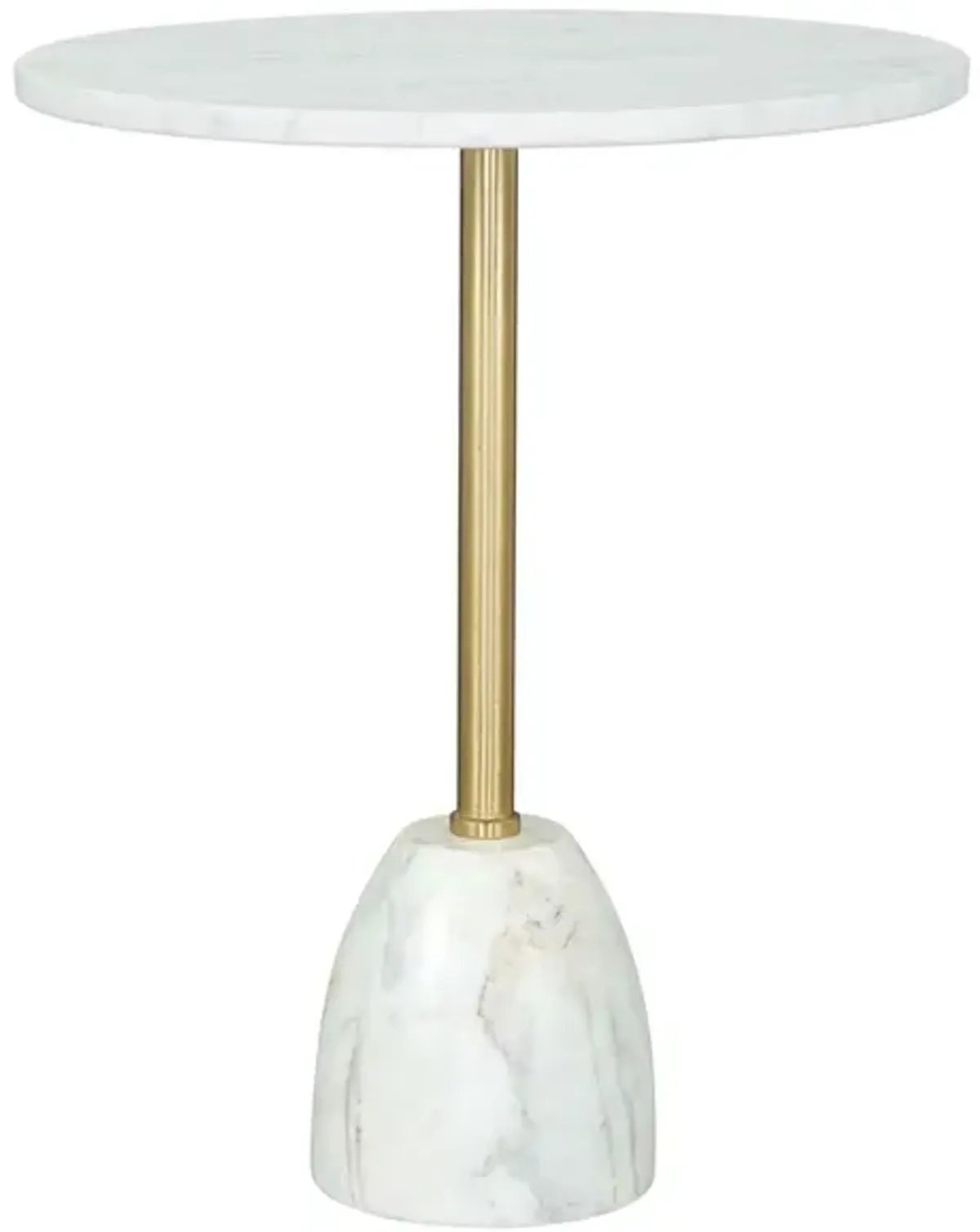 Cynthia Side Table in White, Gold by Zuo Modern